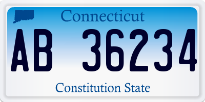 CT license plate AB36234