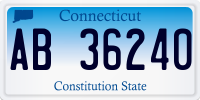 CT license plate AB36240