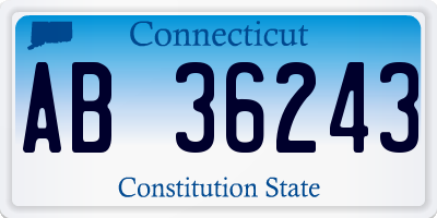 CT license plate AB36243