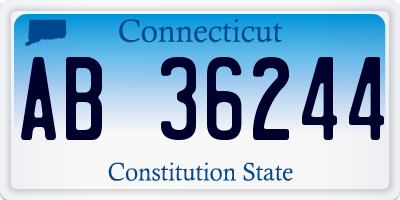 CT license plate AB36244