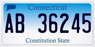 CT license plate AB36245