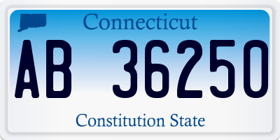 CT license plate AB36250
