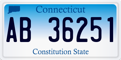 CT license plate AB36251