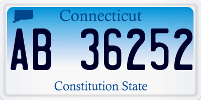CT license plate AB36252