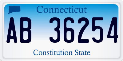 CT license plate AB36254