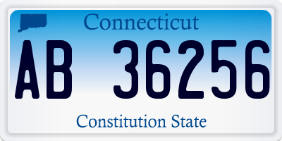 CT license plate AB36256