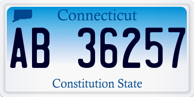 CT license plate AB36257