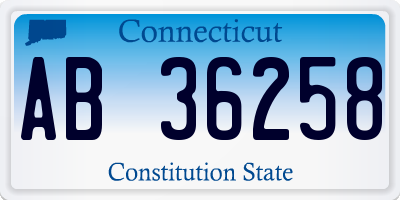 CT license plate AB36258