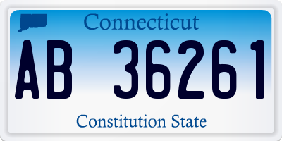 CT license plate AB36261