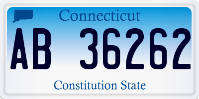 CT license plate AB36262