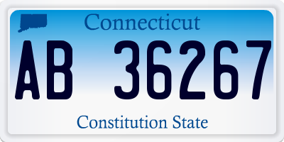 CT license plate AB36267