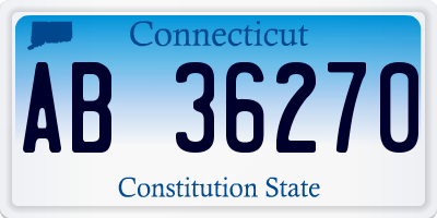 CT license plate AB36270