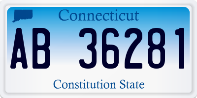 CT license plate AB36281