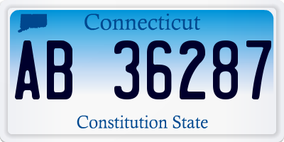 CT license plate AB36287