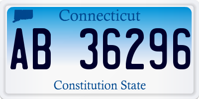 CT license plate AB36296