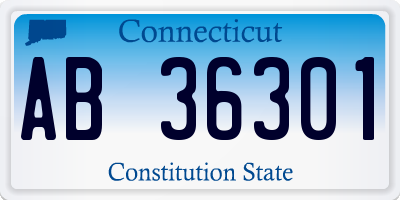 CT license plate AB36301