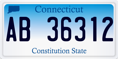 CT license plate AB36312