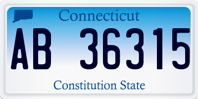 CT license plate AB36315