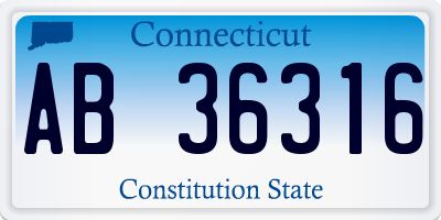 CT license plate AB36316