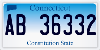 CT license plate AB36332