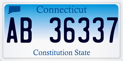 CT license plate AB36337