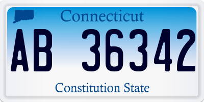 CT license plate AB36342
