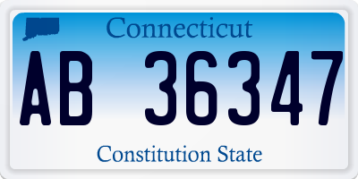 CT license plate AB36347