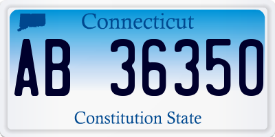 CT license plate AB36350