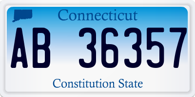 CT license plate AB36357