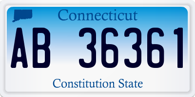 CT license plate AB36361