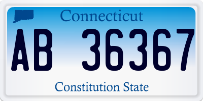 CT license plate AB36367