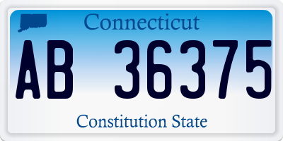 CT license plate AB36375