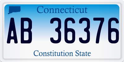 CT license plate AB36376