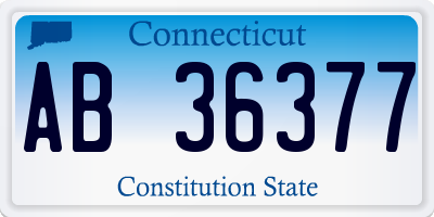 CT license plate AB36377