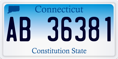 CT license plate AB36381