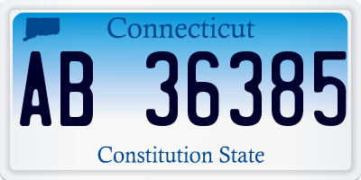 CT license plate AB36385