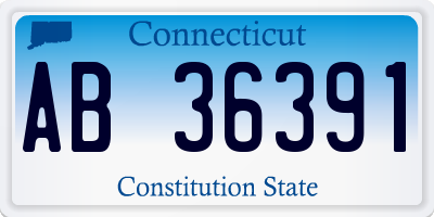 CT license plate AB36391