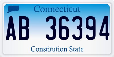 CT license plate AB36394