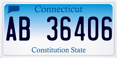 CT license plate AB36406
