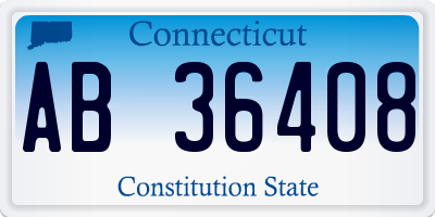 CT license plate AB36408