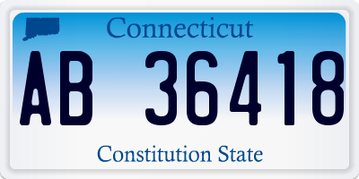 CT license plate AB36418