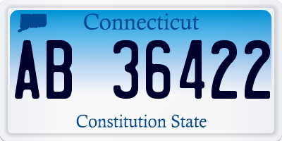 CT license plate AB36422