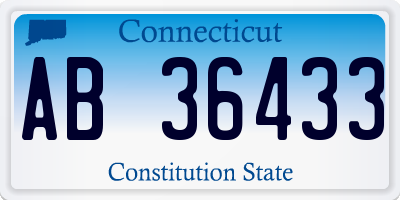 CT license plate AB36433