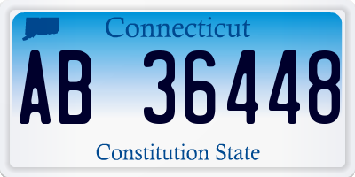 CT license plate AB36448