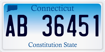 CT license plate AB36451