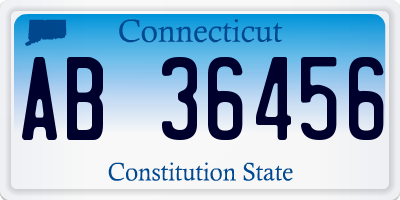 CT license plate AB36456