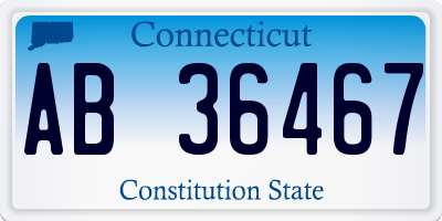 CT license plate AB36467