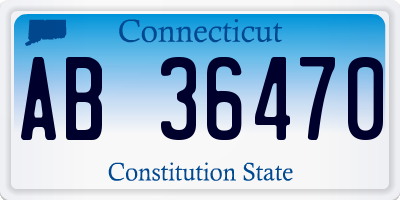 CT license plate AB36470