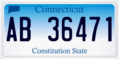 CT license plate AB36471