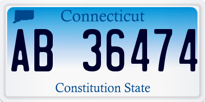 CT license plate AB36474